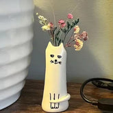 Cat Flower Vase Bud Ceramic Mini Handmade Tiny Vases Japanese Trendy Pretty Vase