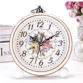 Analog Vintage Alarm Clock Silent Small Bedside Desk Clock