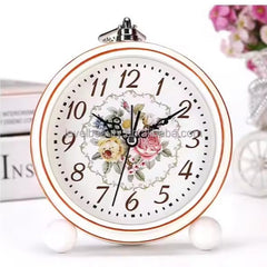 Analog Vintage Alarm Clock Silent Small Bedside Desk Clock