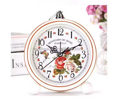 Analog Vintage Alarm Clock Silent Small Bedside Desk Clock