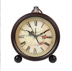 Analog Vintage Alarm Clock Silent Small Bedside Desk Clock