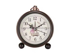 Analog Vintage Alarm Clock Silent Small Bedside Desk Clock