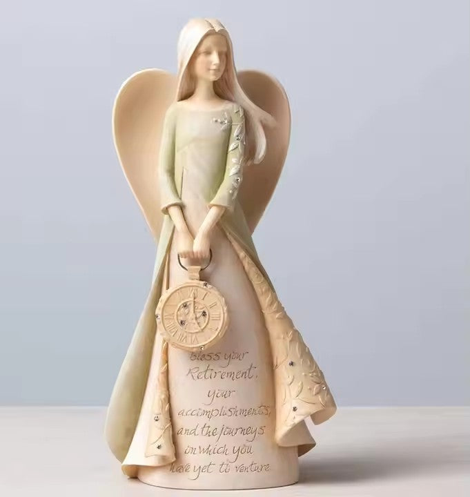 Enesco Foundations Retirement Angel Stone Resin Figurine