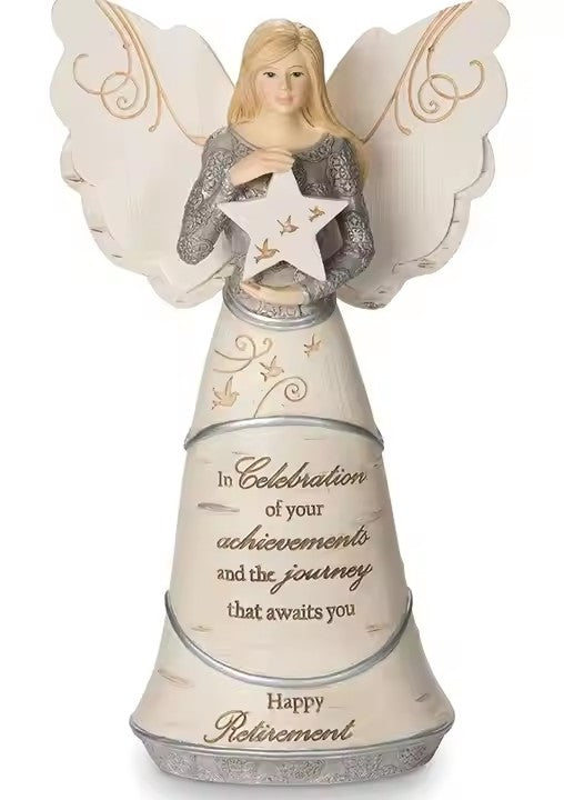 Enesco Foundations Retirement Angel Stone Resin Figurine